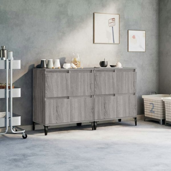 Berkfield Sideboards 2 pcs Grey Sonoma 60x35x70 cm Engineered Wood