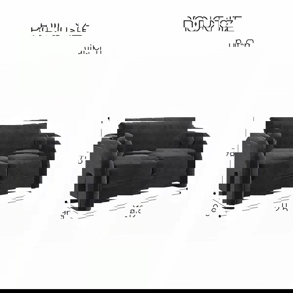 Rit Concept Afolabi Curved Two Seater Sofa, Velvet