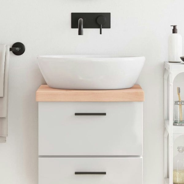 Berkfield Bathroom Countertop 40x40x6 cm Untreated Solid Wood