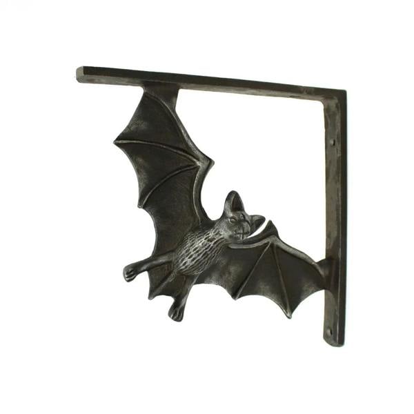 Pair of Antique Cast Iron Flying Bat Shelf Brackets