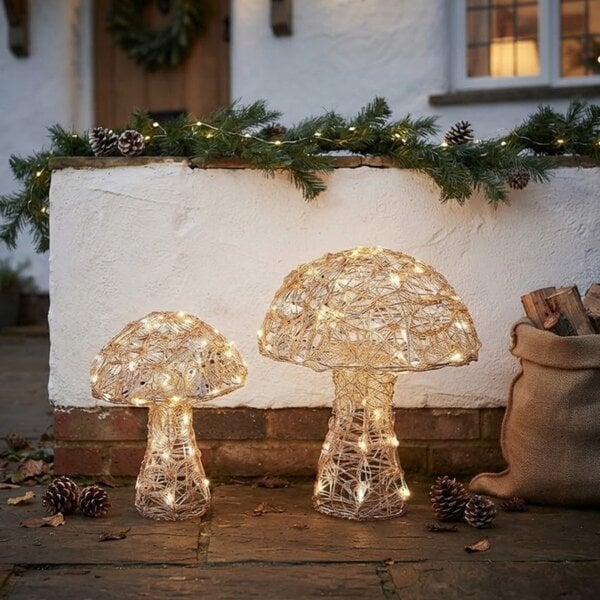 Garden Greatness Shimmering LED Mushroom Lights Set