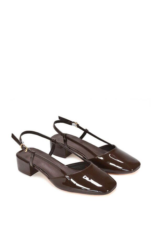XY LONDON Slingback Court Shoes With Low Block Heel