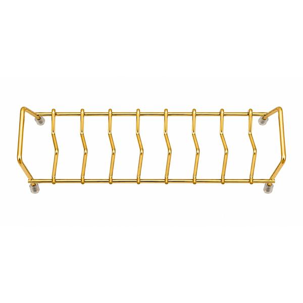 Dyzi Stainless Steel Dish Rack 7 Slot Plate Lid Kitchen Organiser Gold