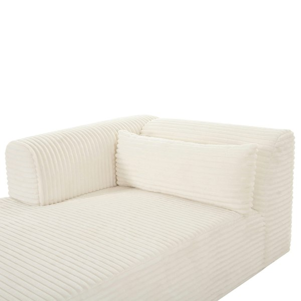 Furniture Edit Tarra Fluffy Oversized Cream Corduroy Modular LHF Chaise