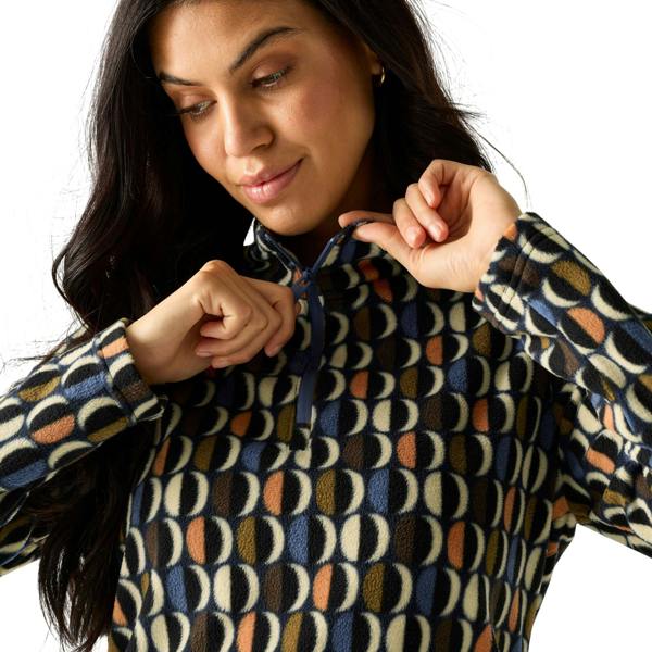 Regatta Womens/Ladies Orla Kiely Oval Half Zip Fleece Top - Navy/Multicoloured - 