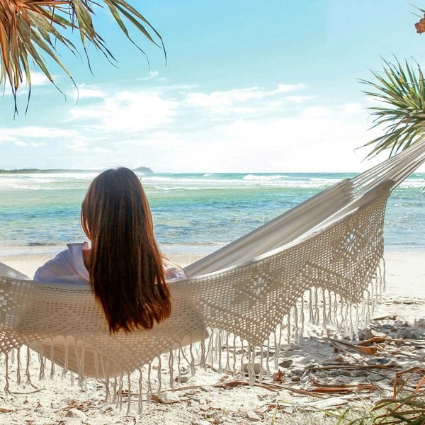 Vivere Deluxe Brazilian Style Cotton Hammock (Double) - Natural