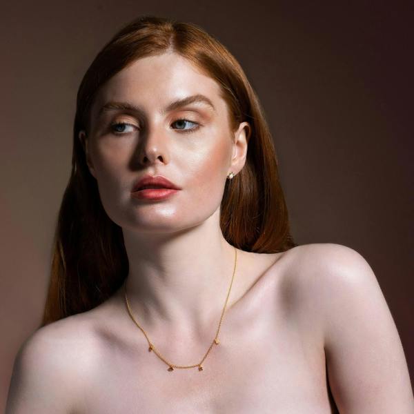 Gold Puzzle Collar Necklace with Jigsaw Charms - namana.london