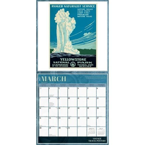 Vintage Travel Posters Calendar 2027, Wall Calendars, Month To View, Travel, Gift