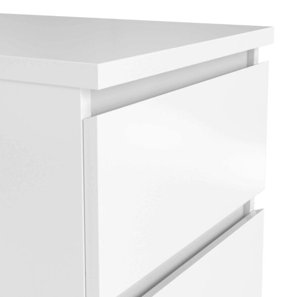 Wyld Haus Budapest White Wood Bedside Table 2 Drawers