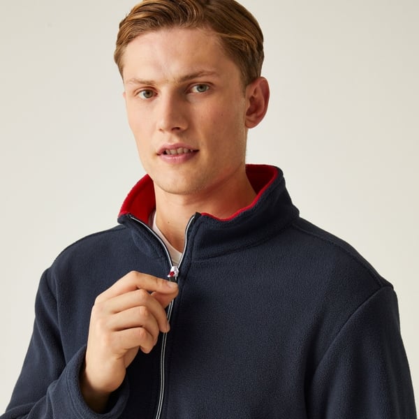 Regatta Mens Ascender 250 Full Zip Fleece Jacket - Navy / Classic Red