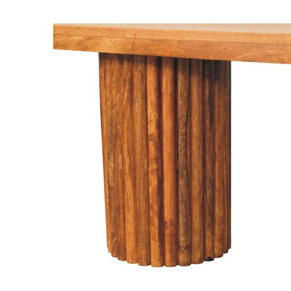 Artisan Furniture Solid Wood Astoria Fluted Bench, Brown