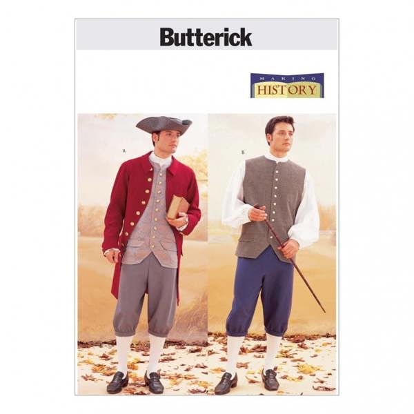 Butterick Sewing Pattern 3072, Costumes, Vintage Style for Men, 32-34-36 - Intermediate