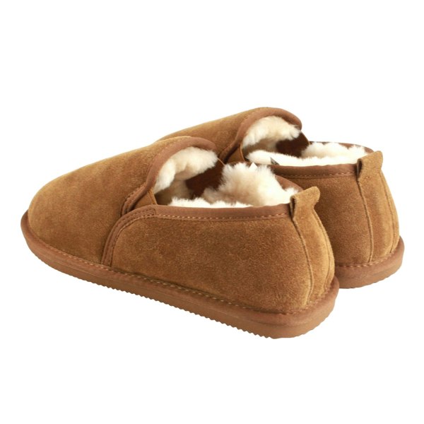 Eastern Counties Leather Mens Avi Sheepskin Hard Sole Slippers - Chestnut