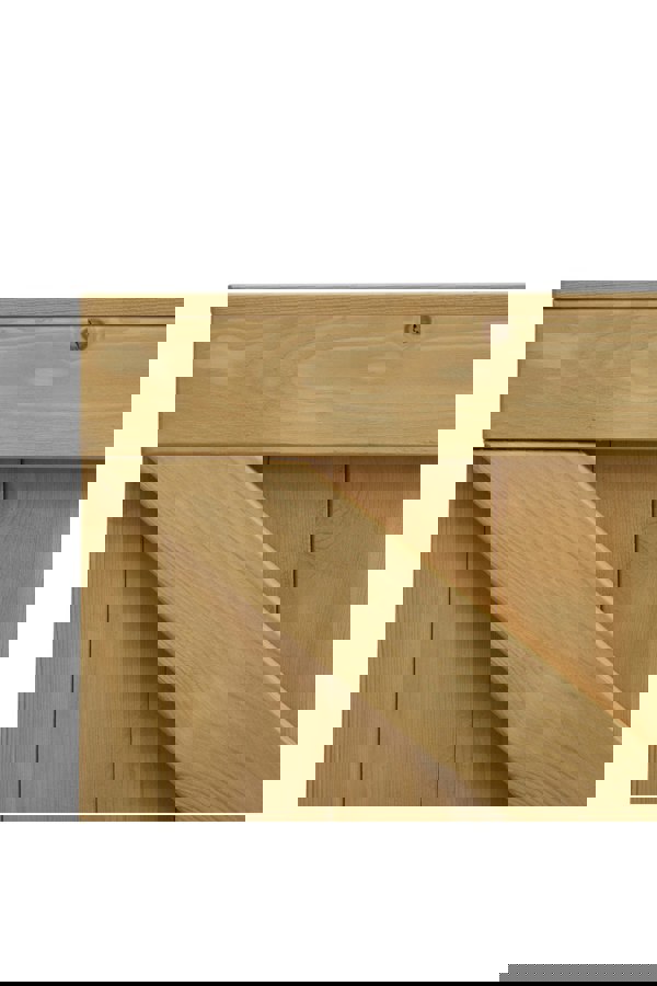 Living and Home 183x91cm Garden Pine Wood Flat Top Gate with 1pcs Latch & 3pcs 8 inch T-shaped Hinges