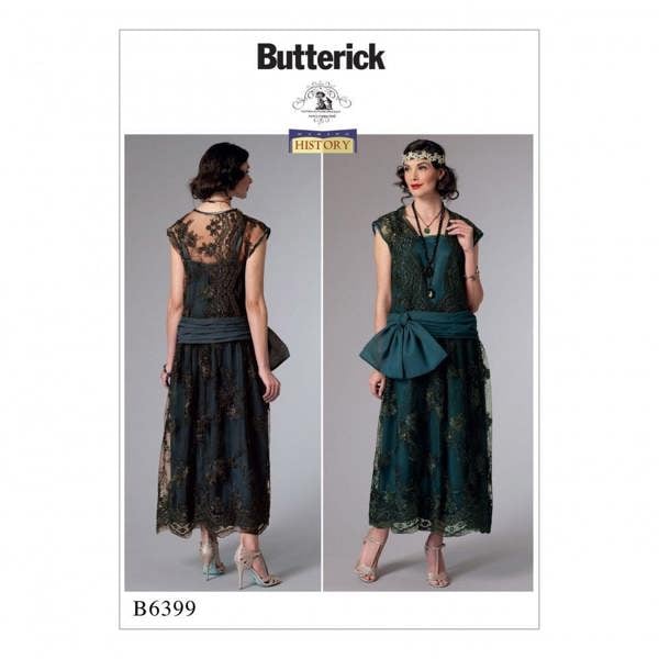 Butterick Sewing Pattern 6399, Dresses, Vintage Style for Women, 6-8-10-12-14 - Intermediate