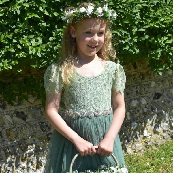 UK Flower Girl Boutique Bohemian Camilla Dress - Fern Lace