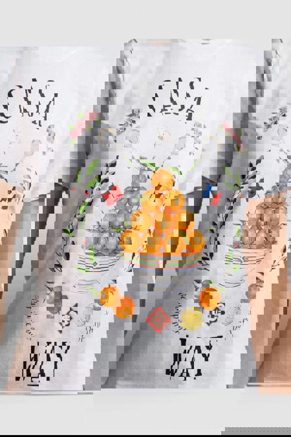 Casablanca Printed Fitted T-Shirt Casa Way White