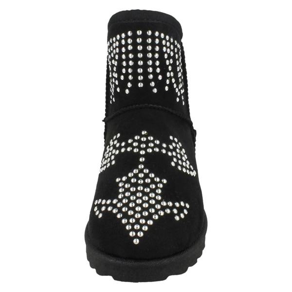 Spot On Girls Spot On Fleece Lined Studded Ankle Boots