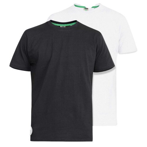 Duke Mens D555 Fenton Kingsize T-Shirt (Pack Of 2) - Black/White - Black/White - 100% Cotton