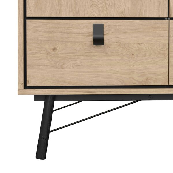 Wyld Haus Juno Wardrobe 3 Doors 3 Drawers Natural Oak