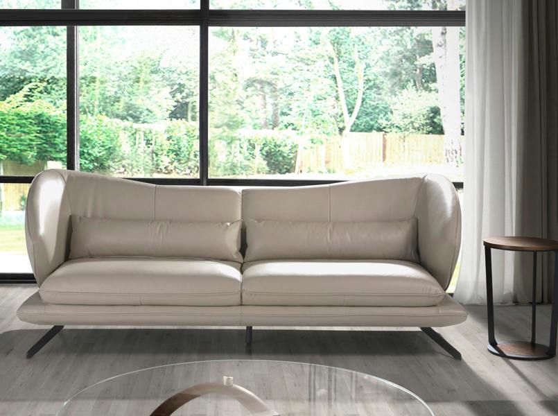 Angel Cerdá Taupe grey leather sofa 6145/6146