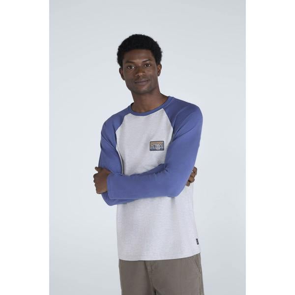 Animal Mens Sander Organic Long-Sleeved T-Shirt - Blue - 