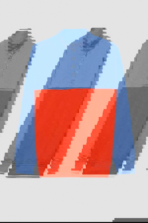 ENORSIA Colour Block LS High Neck Sweatshirt