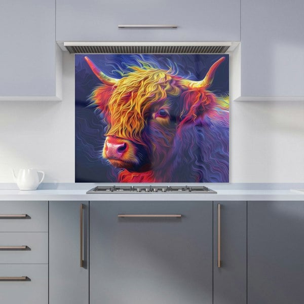 Warren Reed - Designer Vibrant Highland Cow Kitchen Splashback