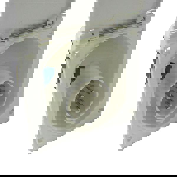 Mains Hook Up Inlet Socket 240V (White Flush Fitting Caravan 3 Pin Electric Connector)