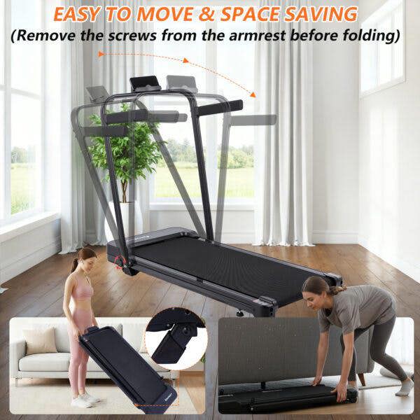 Leaper 2.5HP Foldable Handrail Treadmill with Remote & LED Display