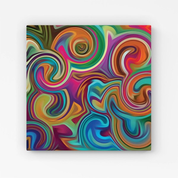 Warren Reed Colourful Wave Pattern Canvas