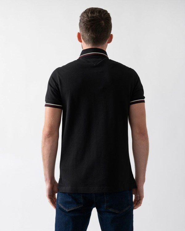 Tommy Hilfiger Tipped Mens Slim Fit Polo - Black
