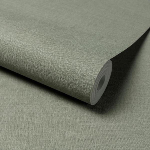 Grandeco  Linen Effect Fabric Plain Textured Wallpaper, Teal