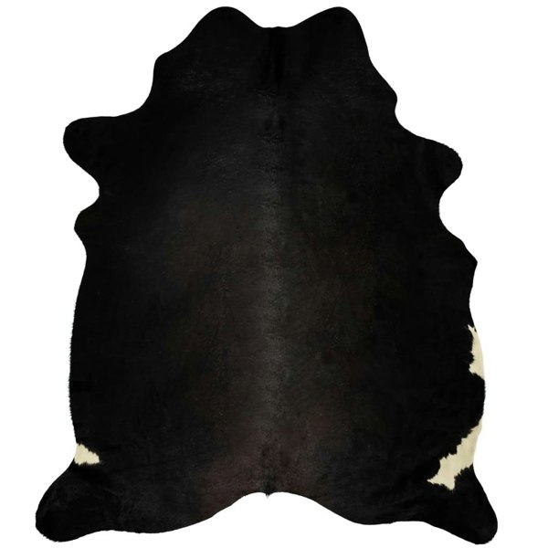 Berkfield Real Cow Hide Rug Black 150x170 cm