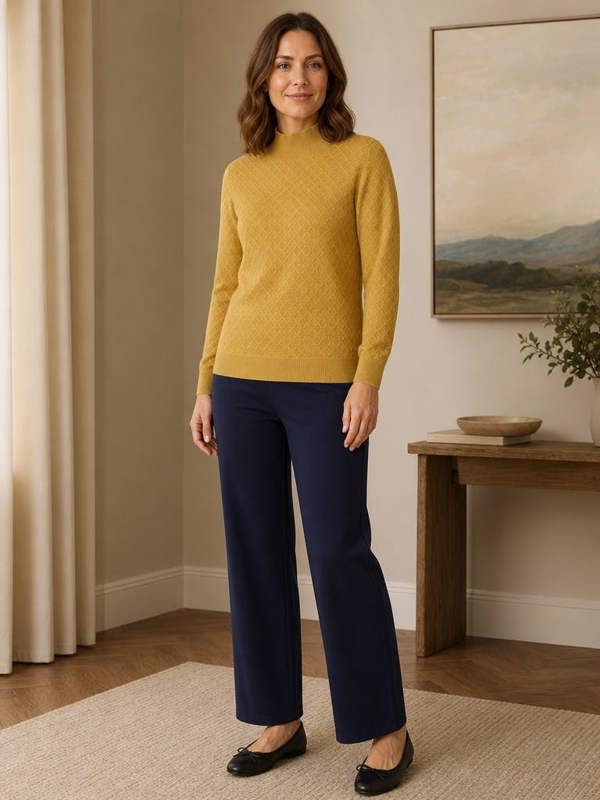 TIGI Lattice Knit Turtle Neck