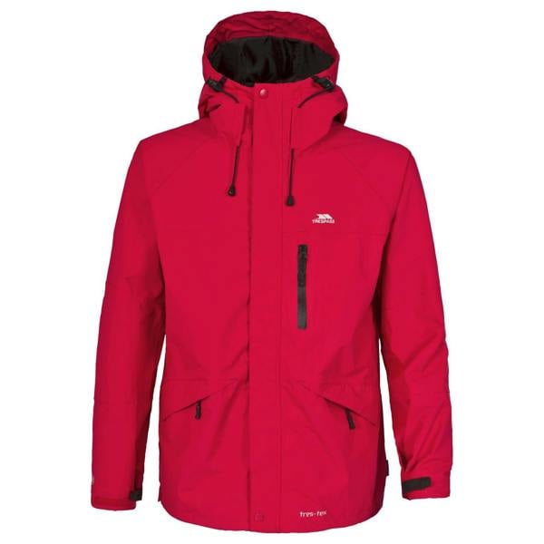 Trespass Mens Corvo Hooded Full Zip Waterproof Jacket/Coat - Red