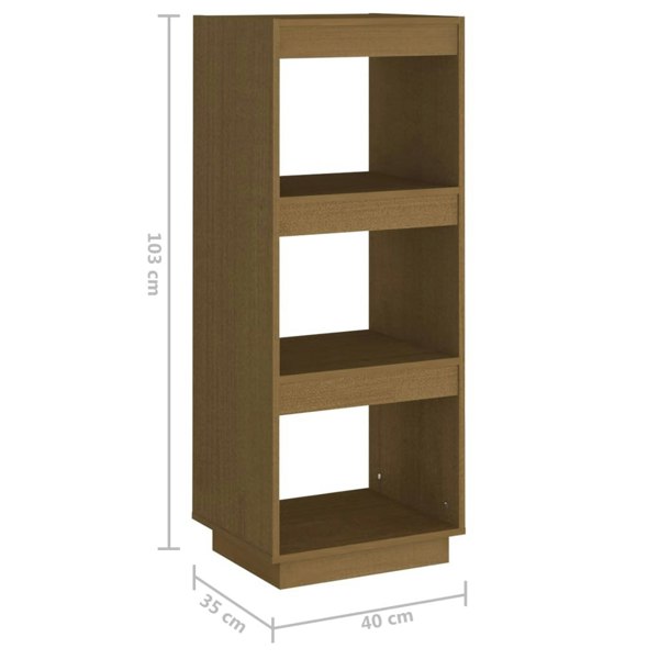 Berkfield Book Cabinet/Room Divider Honey Brown Solid Pinewood