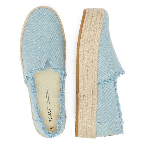 TOMS Washed Denim Valcia Pastel Blue Women's Blue Espadrilles