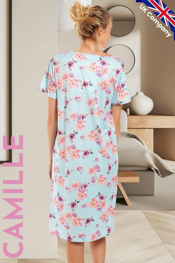 Womens Lightweight Floral Print Nightdress