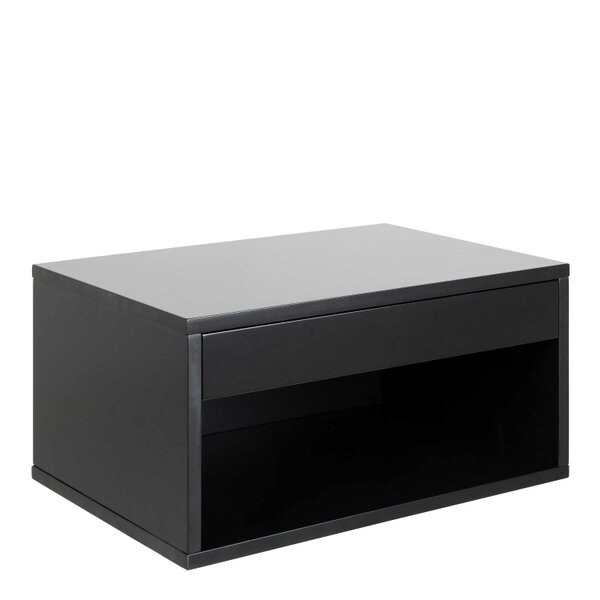 Wyld Haus Cholet Square Bedside Table with 1 Drawer in Black