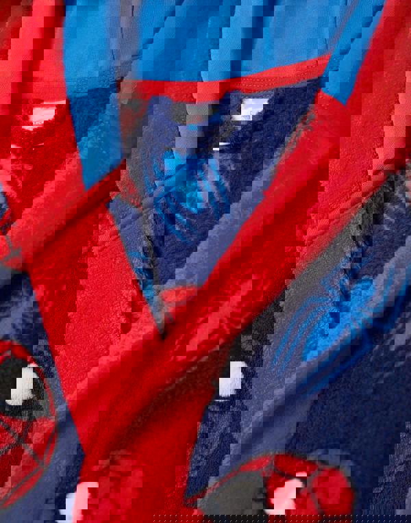 Spiderman Boys Red Character AOP Hooded Bathrobe