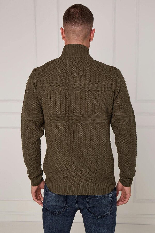 Elaina Fashion Men’s Textured Half Zip Jumper