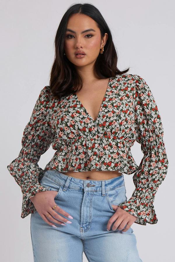 Urban Bliss Juliette Ruched Sleeve Top