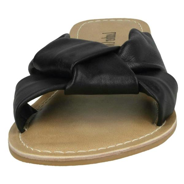 Leather Collection Ladies Leather Collection Knot Vamp Mule Sandals