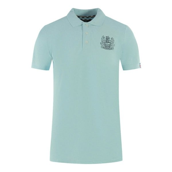 Aquascutum Branded Sleeve Polo Shirt - Light Blue