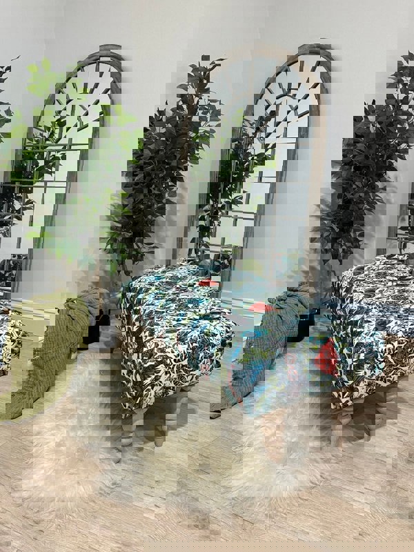 GREEN FLORAL Ottoman seat 