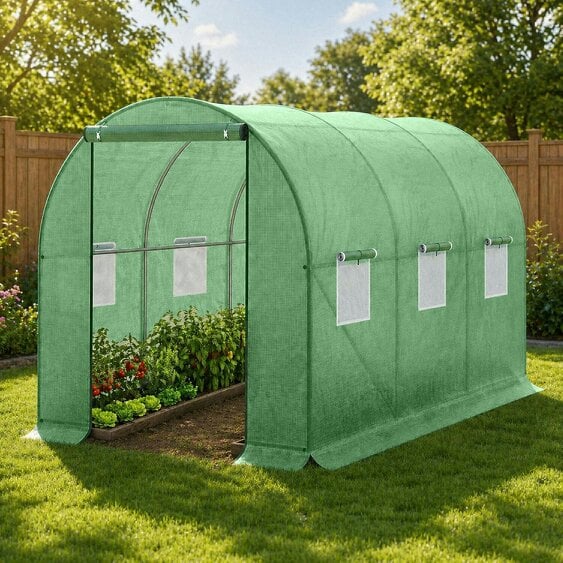 Neo Green Garden Polytunnel Walk-In Greenhouse 3m x 2m x 2m
