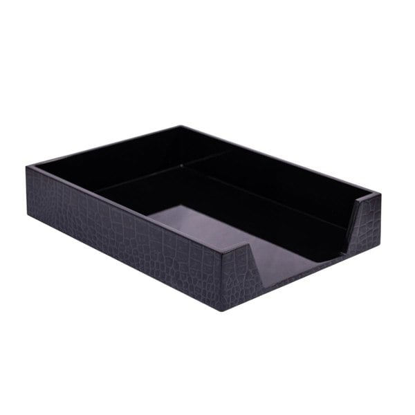 Chelsea Paper Tray - Luxury Croc Noir