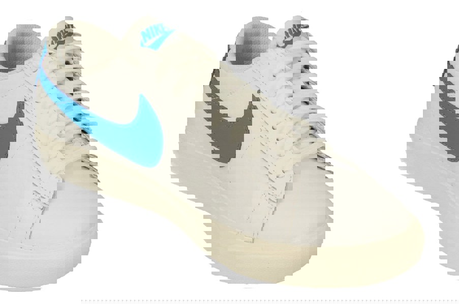 Nike Blazer Low Leather Mens Trainers Ci6377  104 - White Laser Blue Sail 104 - Photo 3