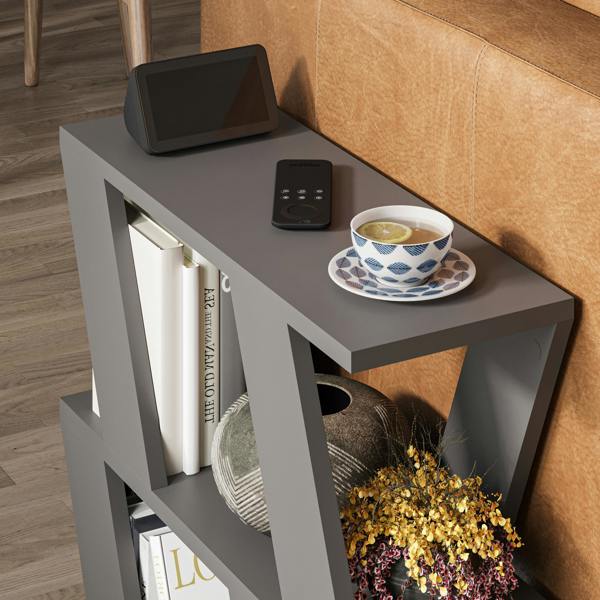 Decortie Lazena Modern 3-Tier Side Table, Slim Particleboard End Table H55.4cm
